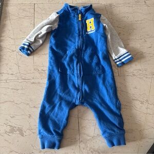 Baby Boy CARTER’s Blue Gray Zip One Long Sleeve One Piece Outfit Sz 6 Month